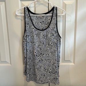 Loft blue floral sleeveless blouse size M